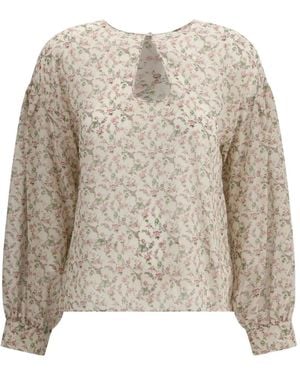 Kristina Ti Seidenbluse mit Blumen-Print - Natur
