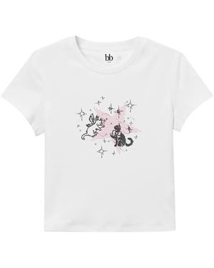 B+ AB Graphic-Print T-Shirt - White