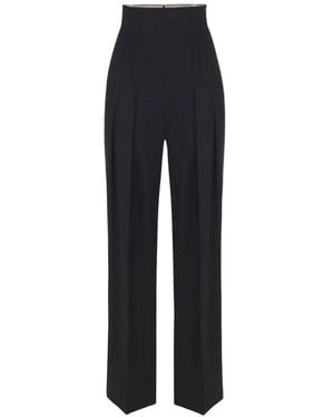 Elisabetta Franchi Flowing Gabardine Trousers - Blue