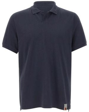 Dekker Ribbed V-Neck T-Shirt - Blue