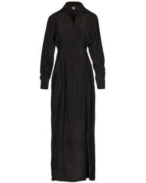 Tessitura Maxikleid Mit Seitlichem Schlitz - Schwarz