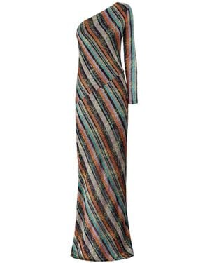 Missoni One-Shoulder Striped Maxi Dress - White