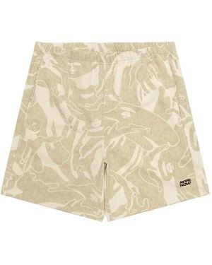 Aape By A Bathing Ape Camouflage Logo Shorts - Natural