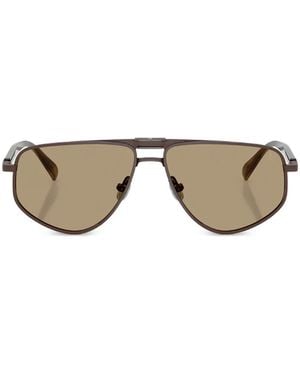 Brunello Cucinelli Browline Titanium Sunglasses - Brown