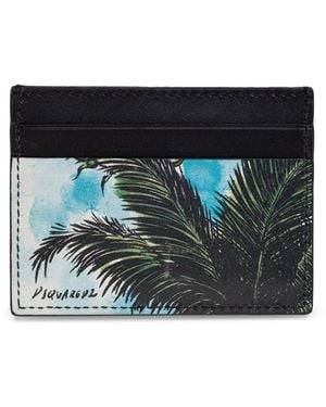 DSquared² Palm-Print Card Holder - Black