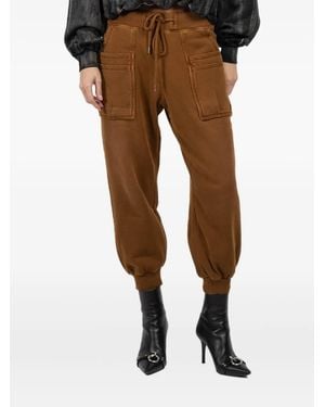 R13 Elasticated Cotton Track Pants - Brown