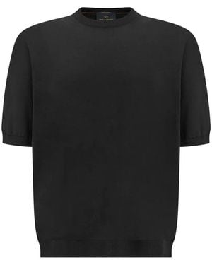 Paul & Shark Fine-Knit Wool Short-Sleeve Jumper - Black