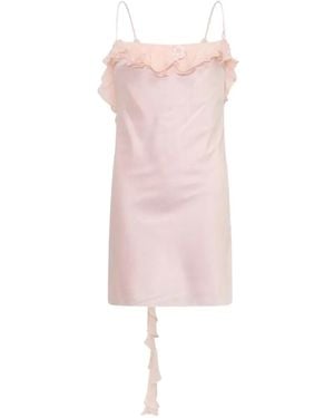 Stolen Stores Ruffled Open-Back Mini Dress - Pink