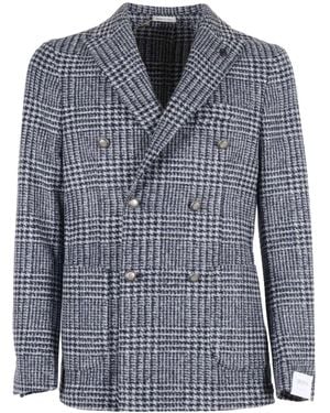 Brera Orologi Double-Breasted Check Jacket - Blue