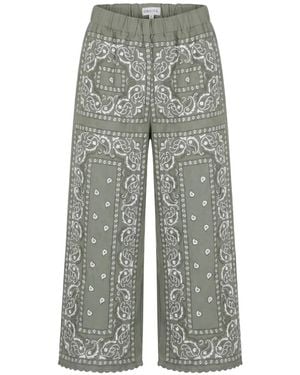 ORSINA Paisley-Embroidered Trousers - Grey