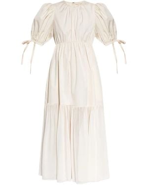 Ulla Johnson Midikleid mit Puffärmeln - Weiß