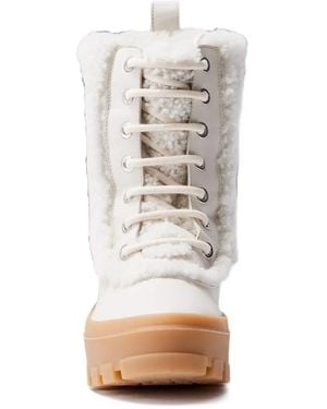 Mackage Hero Wsh Shearling-Trim Lace-Up Boots - White