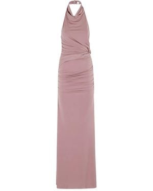 ANDAMANE Halterneck Draped Maxi Dress - Purple