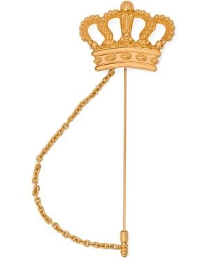 Moschino Broche À Plaque Couronne - Blanc