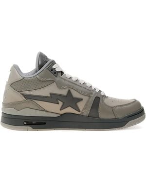 A Bathing Ape Bape Clutch Sta #1 Star-Patch Hi-Top Trainers - Grey
