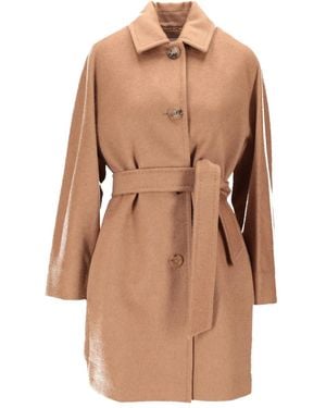 Max Mara ベルテッド コート - ナチュラル