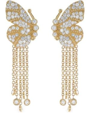Tanya Farah Diamond Butterfly Wing Earrings - Metallic