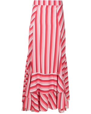 Amir Slama Stripe-Print Maxi Skirt - Red