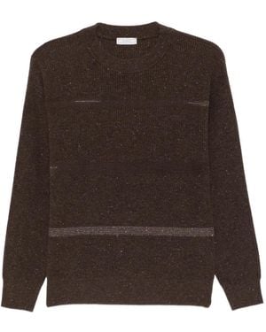 Peserico Maglione A Righe Con Paillettes - Marrone