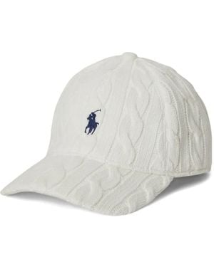 Polo Ralph Lauren Casquette En Maille Torsadée - White