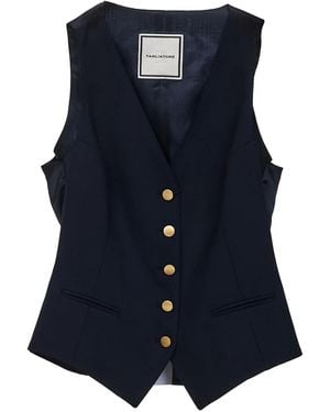 Tagliatore Weste mit goldfarbenen Knöpfen - Blau
