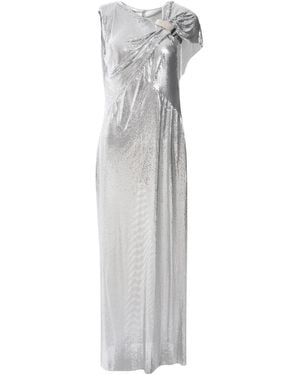 Rabanne Metallic Mesh Asymmetric Gown - White
