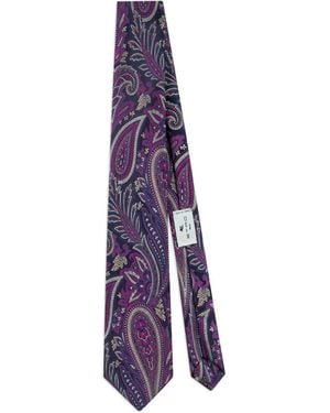 Etro ペイズリー シルクネクタイ - パープル