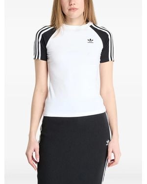adidas Logo-Print Stretch-Cotton T-Shirt - White