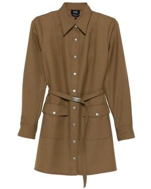 A.P.C. Belted Pocket Shirt - Natural