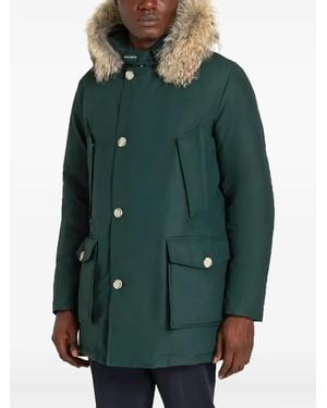 Woolrich Fur-trimmed Hooded Jacket - グリーン