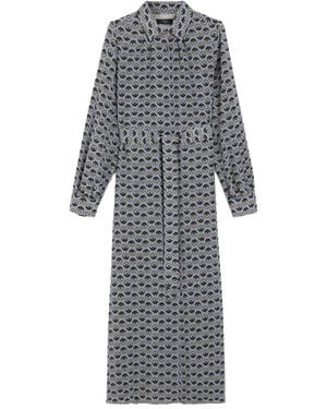 Weekend by Maxmara Maxi-Blousejurk Met Print - Grijs