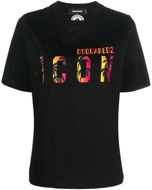 DSquared² Icon Logo-Print T-Shirt - Black