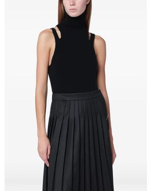 Roberto Collina Cut-Out Turtleneck Top - Black