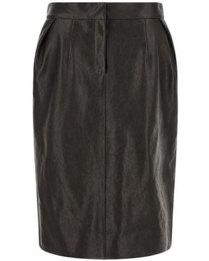 Magda Butrym Falda Midi Plisada - Negro