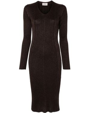 Mrz Ribbed-Knit Midi Dress - Black