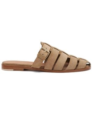 Malone Souliers Theresa Cage-Style Mules - Brown