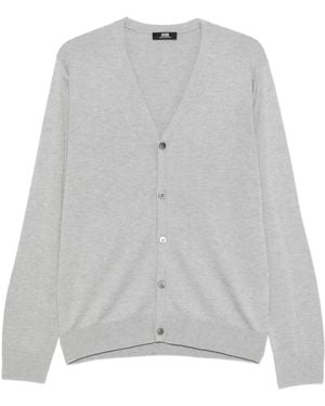 Alpha Studio Button V-Neck Cardigan - Gray