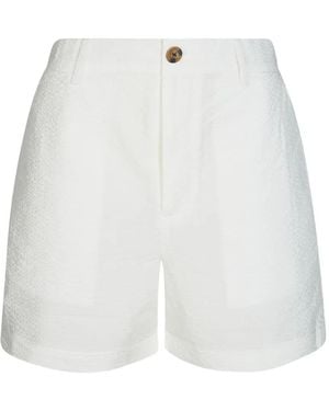 Sun 68 Logo-Embroidered Shorts - White
