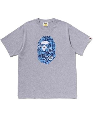 A Bathing Ape Ape Head Floral-Print T-Shirt - Blue