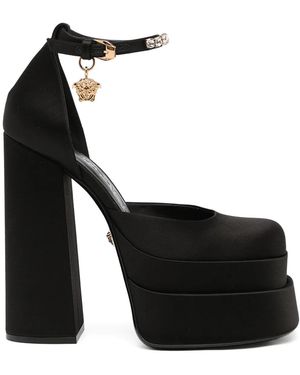 Versace Medusa Satin Platform Pump - Black