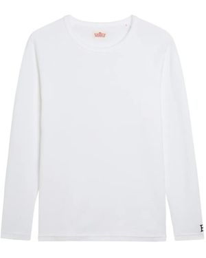 Stretch Fraise Camiseta De Manga Larga - Blanco
