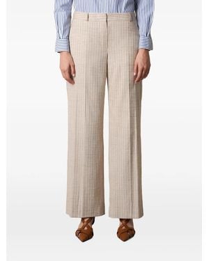 Brooks Brothers Wide-Leg Pinstripe Trousers - Natural