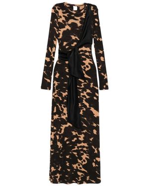Nanushka Long-Sleeved Tie-Waist Maxi Dress - Black