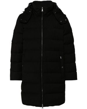 Add Detachable-Hood Down Coat - Black