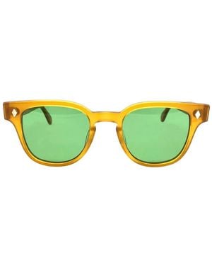 JULIUS TART Geometric-Frame Sunglasses - Green