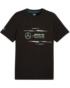 PUMA X Mercedes Amg Petronas F1 Team Logo-Print T-Shirt - Black