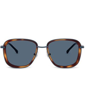 DIESEL Tortoiseshell-Effect Square-Frame Sunglasses - Blue