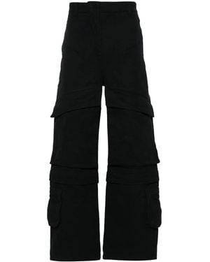 Entire studios Hard Wide-Leg Cotton Cargo Trousers - Black