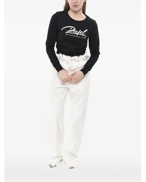 DIESEL Logo-Print Cropped Sweatshirt - Wit