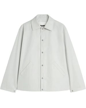 Jil Sander ロゴ コットンタフタジャケット - ホワイト